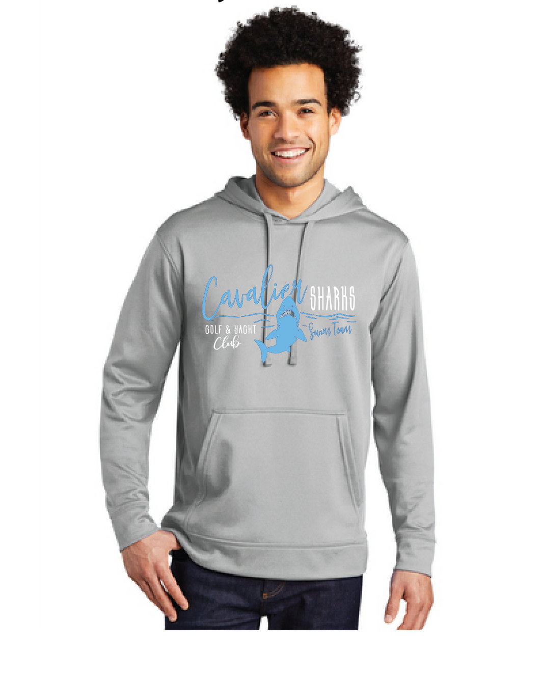 Performance Fleece Pullover Hooded Sweatshirt (Youth & Adult) / Silver / Cavalier Golf and Yacht Club Swim Team)