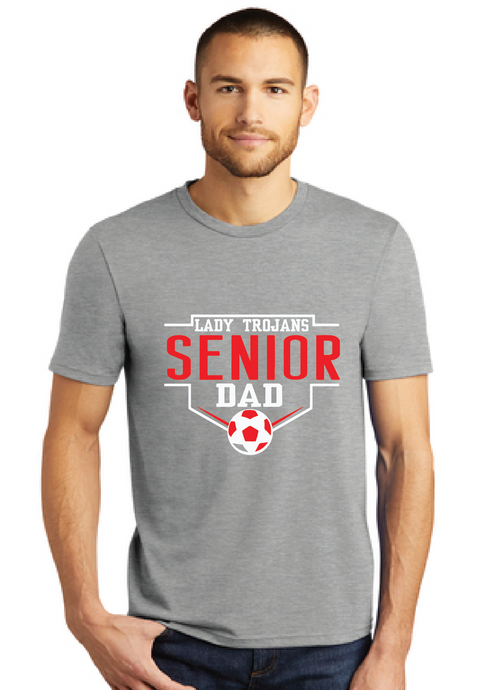 Senior Dad Tri-Blend Softstyle Tee / Heather Grey / Center Grove High School Soccer