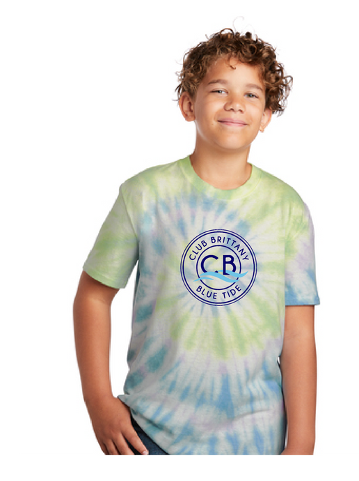Youth Tie-Dye Tee / Water Color Spiral / Club Brittany Swim Team