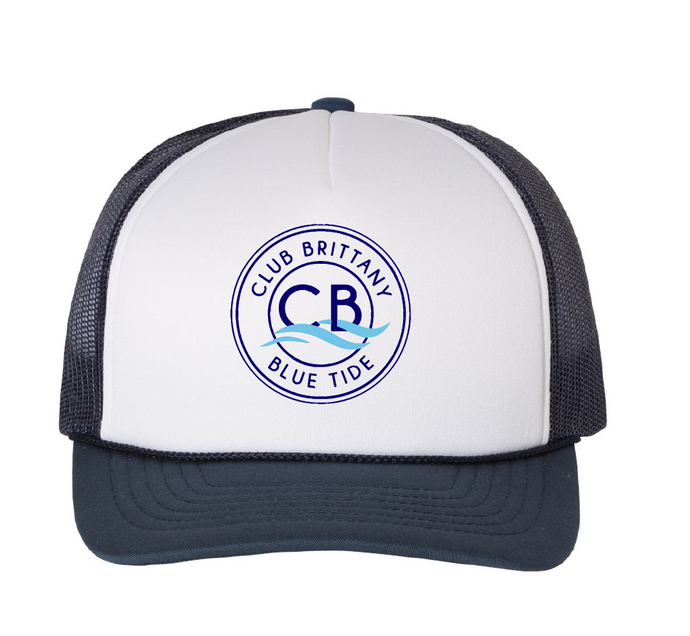 Foam Trucker Cap / White/Navy / Club Brittany Swim Team