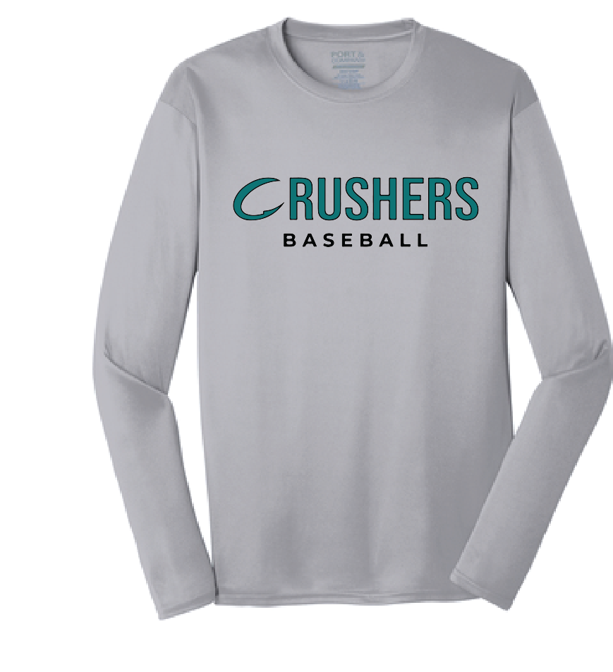 Long Sleeve Performance Tee / Silver / Coastal Crushers Baseball