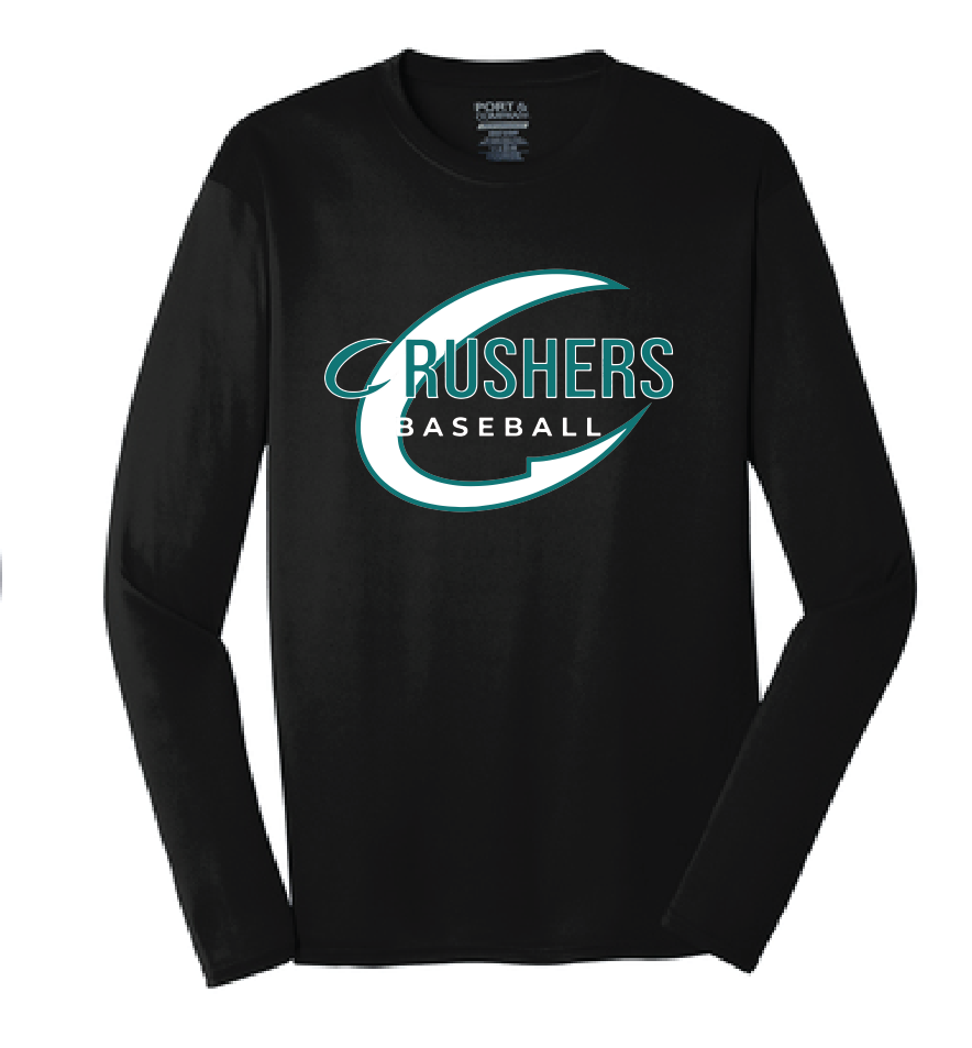 Long Sleeve Performance Tee / Black / Coastal Crushers Baseball