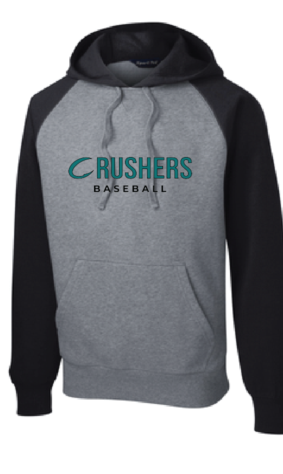 Raglan Colorblock Pullover Hooded Sweatshirt / Black / Coastal Crushers Baseball