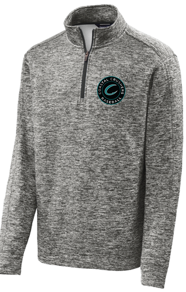 Electric Heather Fleece 1/4-Zip Pullover / Black Electric / Coastal Crushers Baseball