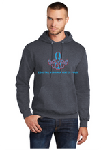 Core Fleece Pullover Hooded Sweatshirt / Heather Navy / Coastal Virginia Water Polo