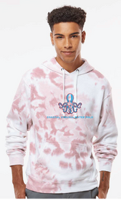 Tie-Dye Fleece Hooded Sweatshirt / Red / Coastal Virginia Water Polo