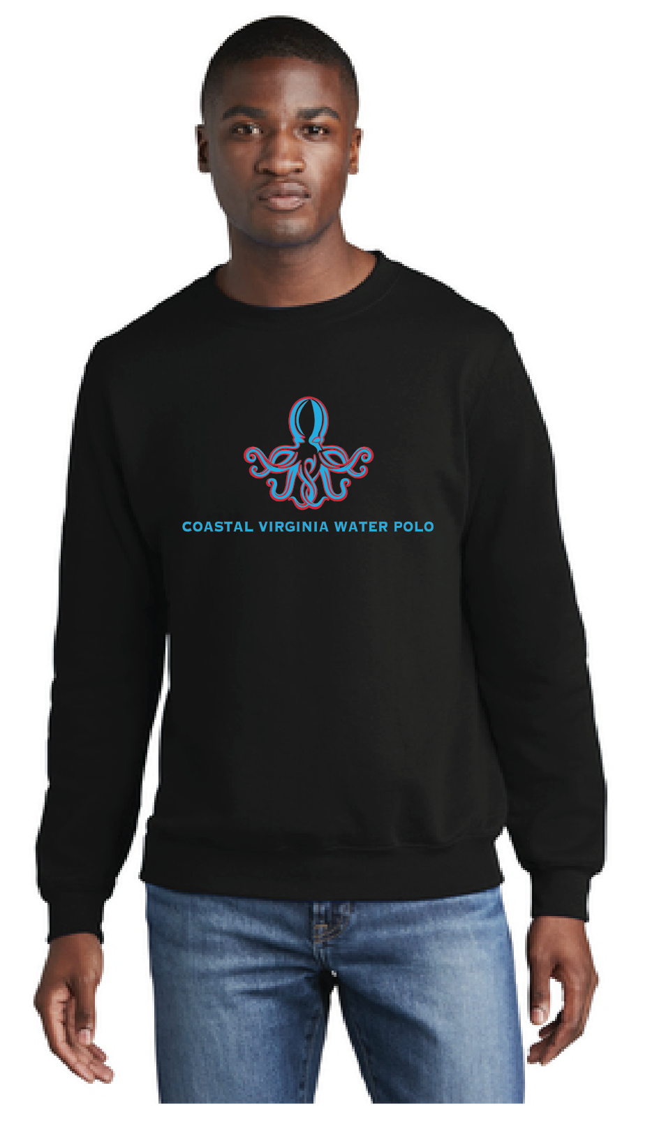 Core Fleece Crewneck Sweatshirt / Black / Coastal Virginia Water Polo