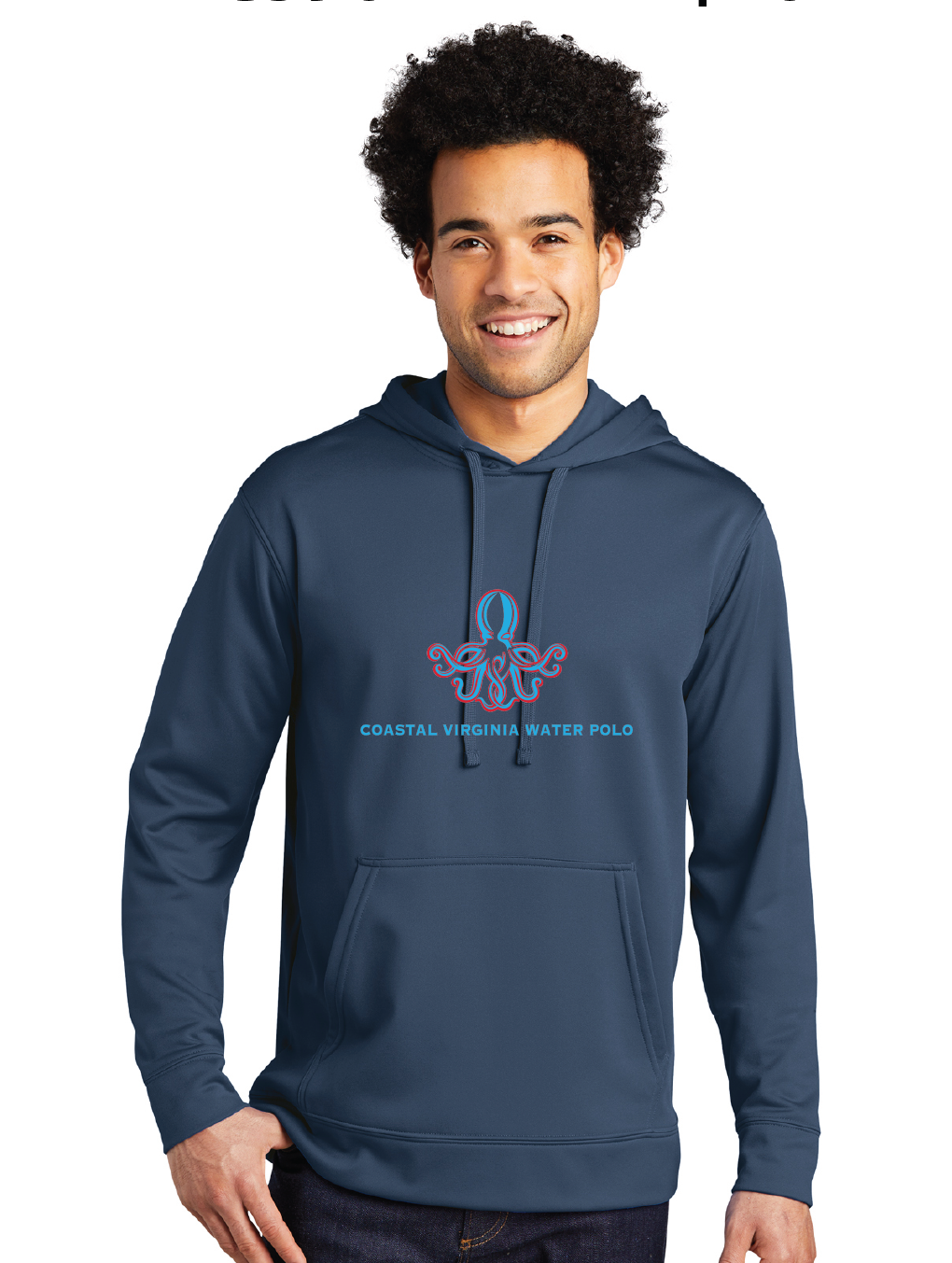 Performance Fleece Pullover Hooded Sweatshirt / Navy  / Coastal Virginia Water Polo