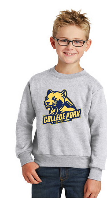 Core Fleece Crewneck Sweatshirt (Youth & Adult) / Ash / College Park Elementary