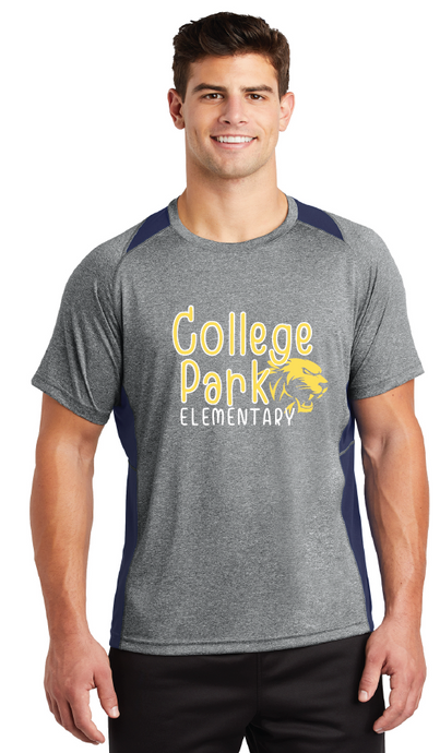 Heather Colorblock Contender Tee (Youth & Adult) / Vintage Heather/ Navy / College Park Elementary