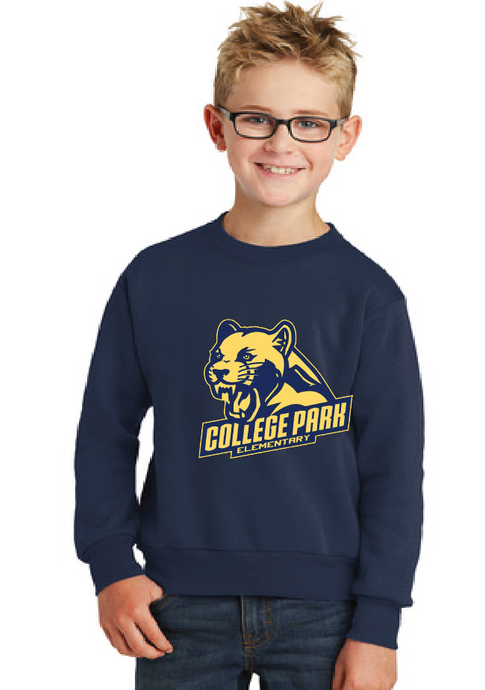 Core Fleece Crewneck Sweatshirt (Youth & Adult) / Navy / College Park Elementary
