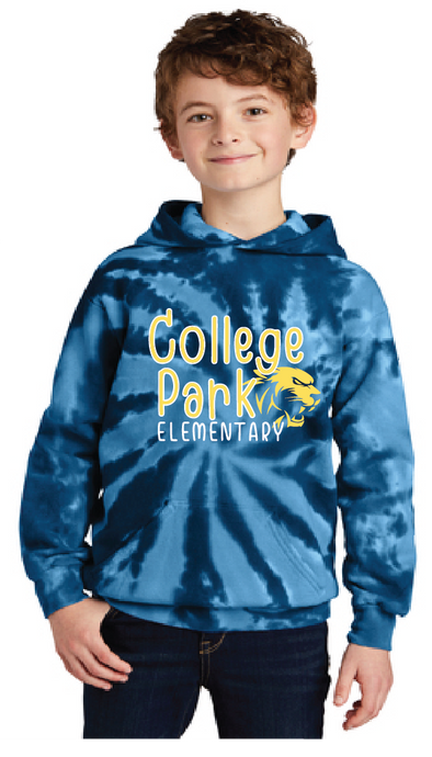 Tie-Dye Pullover Hooded Sweatshirt (Youth & Adult) / Royal / College Park Elementary