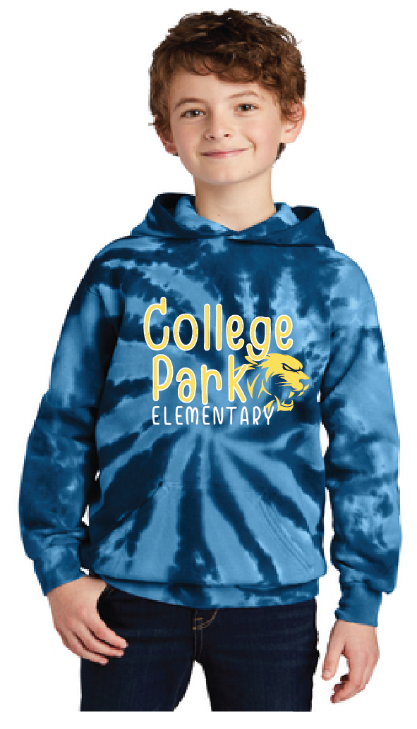 Tie-Dye Pullover Hooded Sweatshirt (Youth & Adult) / Royal / College Park Elementary