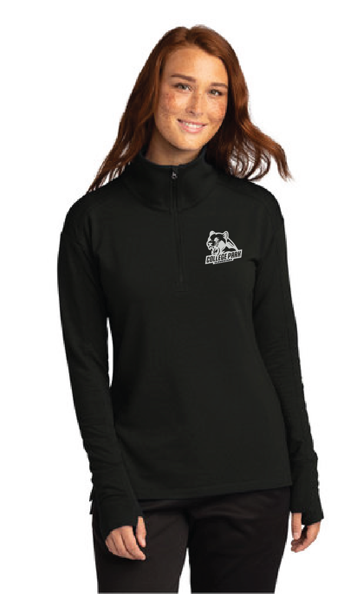 Ladies Flex Fleece 1/4-Zip / Black / College Park Elementary School Staff