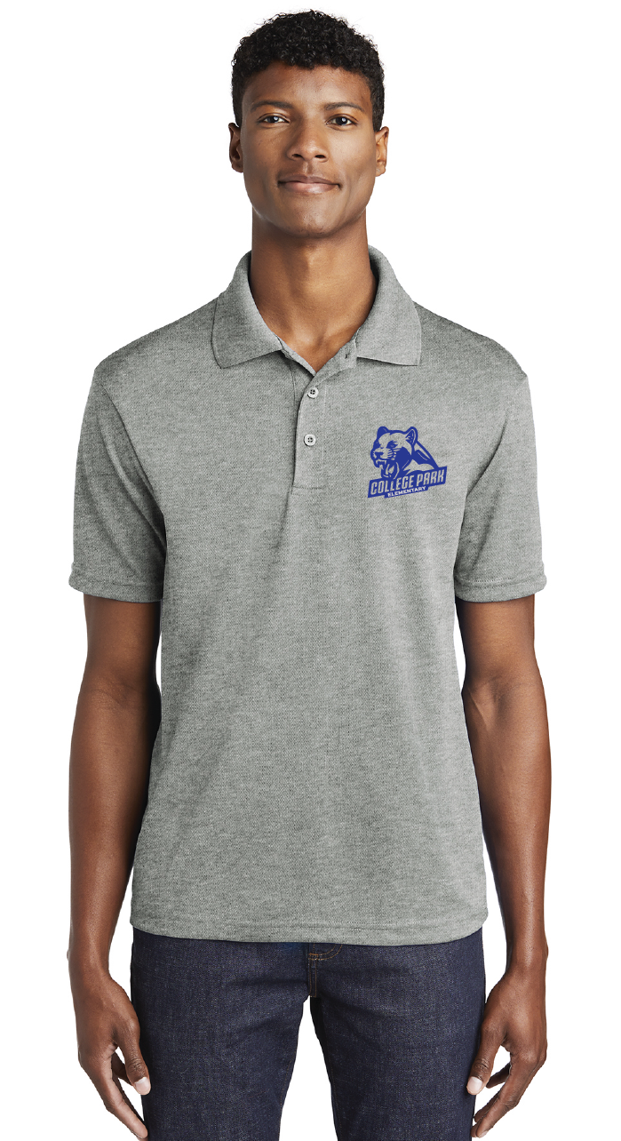 RacerMesh Polo / Grey Heather / College Park Elementary School Staff