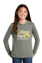 Long Sleeve T-shirt Hoodie (Youth & Adult) / Grey Frost / College Park Elementary