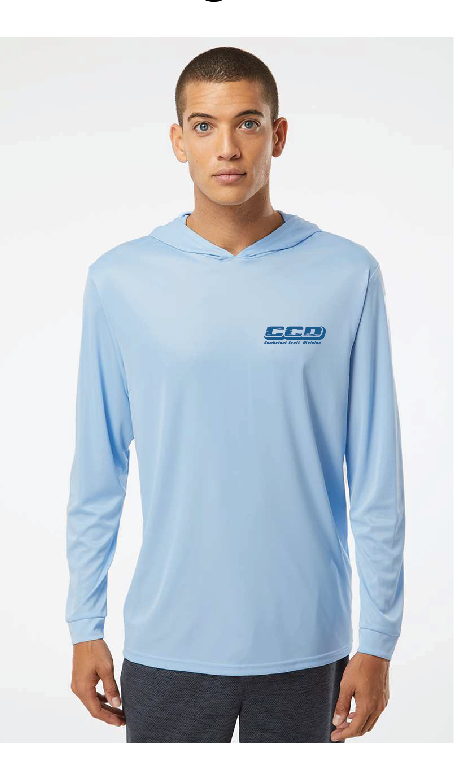Performance UPF 50+ Hooded Long Sleeve T-Shirt / Blue Mist / Combatant Craft Division
