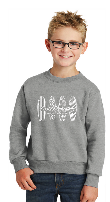 Fleece Crewneck Sweatshirt (Youth & Adult) / Athletic Heather / Cooke Elementary School