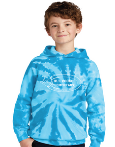 Tie-Dye Pullover Hooded Sweatshirt (Youth & Adult) / Turquoise / Cooke Elementary School