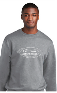 Fleece Crewneck Sweatshirt (Youth & Adult) / Athletic Heather / Cooke Elementary School