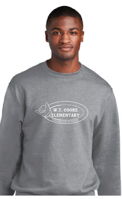 Fleece Crewneck Sweatshirt (Youth & Adult) / Athletic Heather / Cooke Elementary School