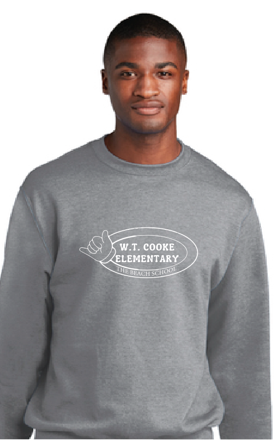 Fleece Crewneck Sweatshirt (Youth & Adult) / Athletic Heather / Cooke Elementary School