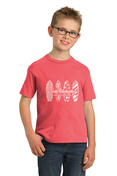 Youth Beach Wash Garment-Dye Tee / Fruit Punch / Cooke Elementary School