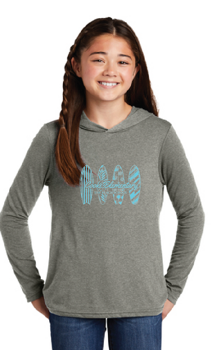 Perfect Triblend Long Sleeve Hoodie (Youth & Adult) / Heather Grey / Cooke Elementary School