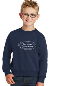 Core Fleece Crewneck Sweatshirt (Youth & Adult) / Navy / Cooke Elementary School