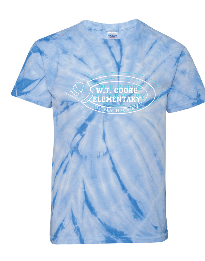 Cyclone Pinwheel Tie-Dyed T-Shirt (Youth & Adult) / Royal / Cooke Elementary School