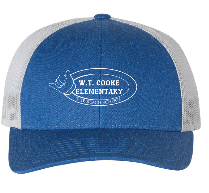 Low Pro Trucker Cap / Heather Royal/ Silver / Cooke Elementary School