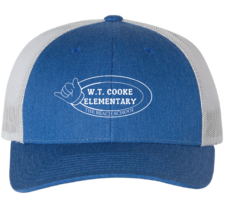 Low Pro Trucker Cap / Heather Royal/ Silver / Cooke Elementary School