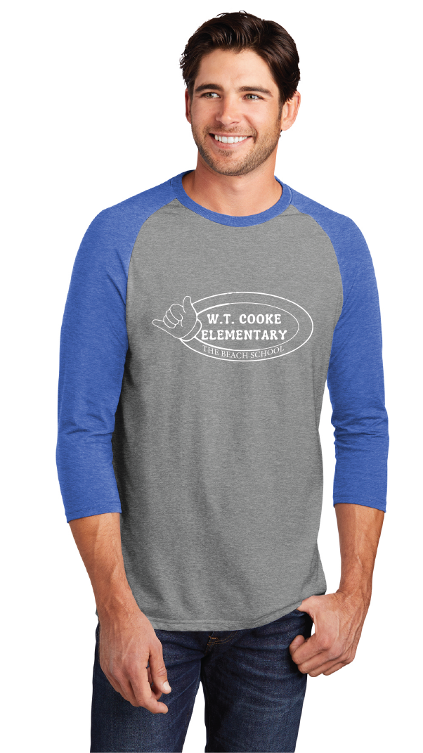 Perfect Tri 3/4-Sleeve Raglan / Royal Frost / Cooke Elementary School