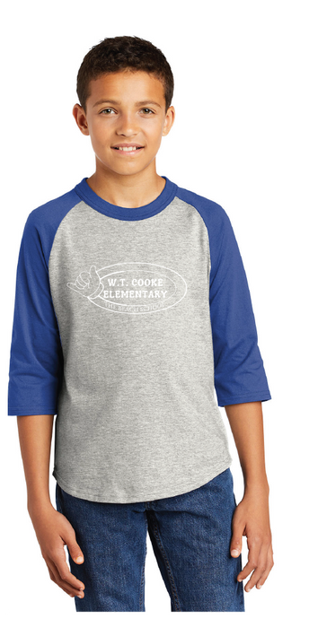 Youth Colorblock Raglan Jersey / Heather Grey & Royal  / Cooke Elementary School