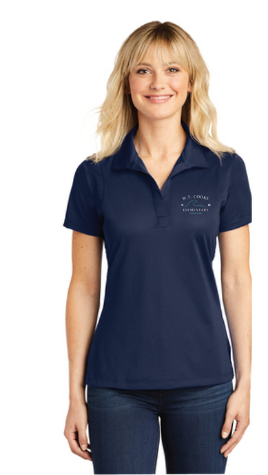 Ladies Micropique Polo / Navy / Cooke Elementary School Staff