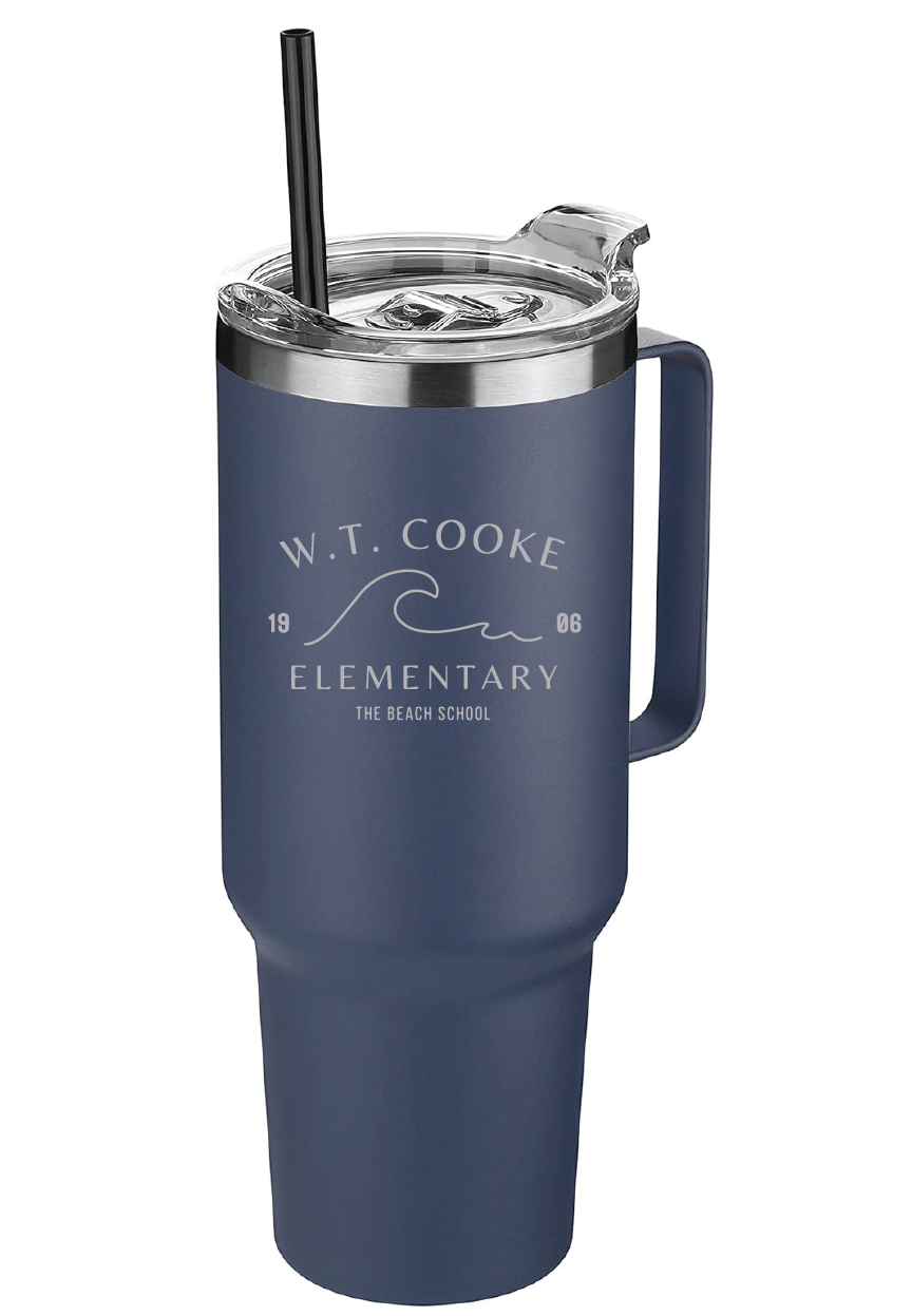 40oz Stainless Steel Tumbler / Navy / Cooke Elementary School Staff