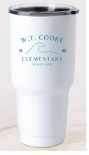 30oz Stainless Steel Tumbler / White / Cooke Elementary School Staff