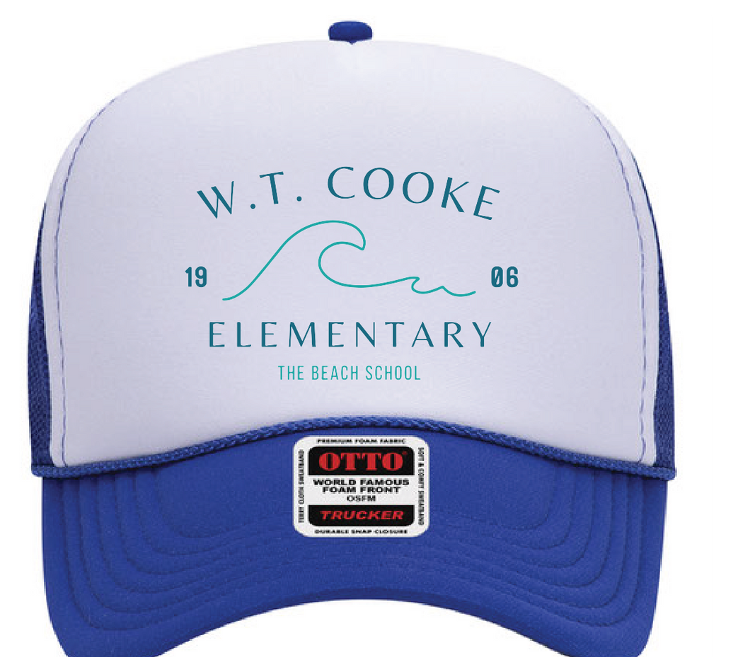 Foam Trucker Cap / Blue & White / Cooke Elementary School Staff