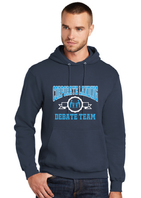 Fleece Pullover Hooded Sweatshirt / Navy  /Corporate Landing Middle School Debate
