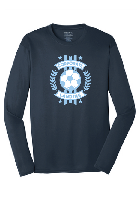 Long Sleeve Performance Tee / Navy / Corporate Landing Middle School Boys Soccer
