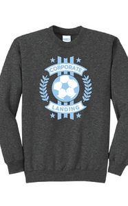 Core Fleece Crewneck Sweatshirt / Dark Heather Grey / Corporate Landing Middle School Boys Soccer