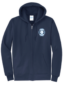 Fleece Full-Zip Hooded Sweatshirt / Navy / Corporate Landing Middle School Boys Soccer
