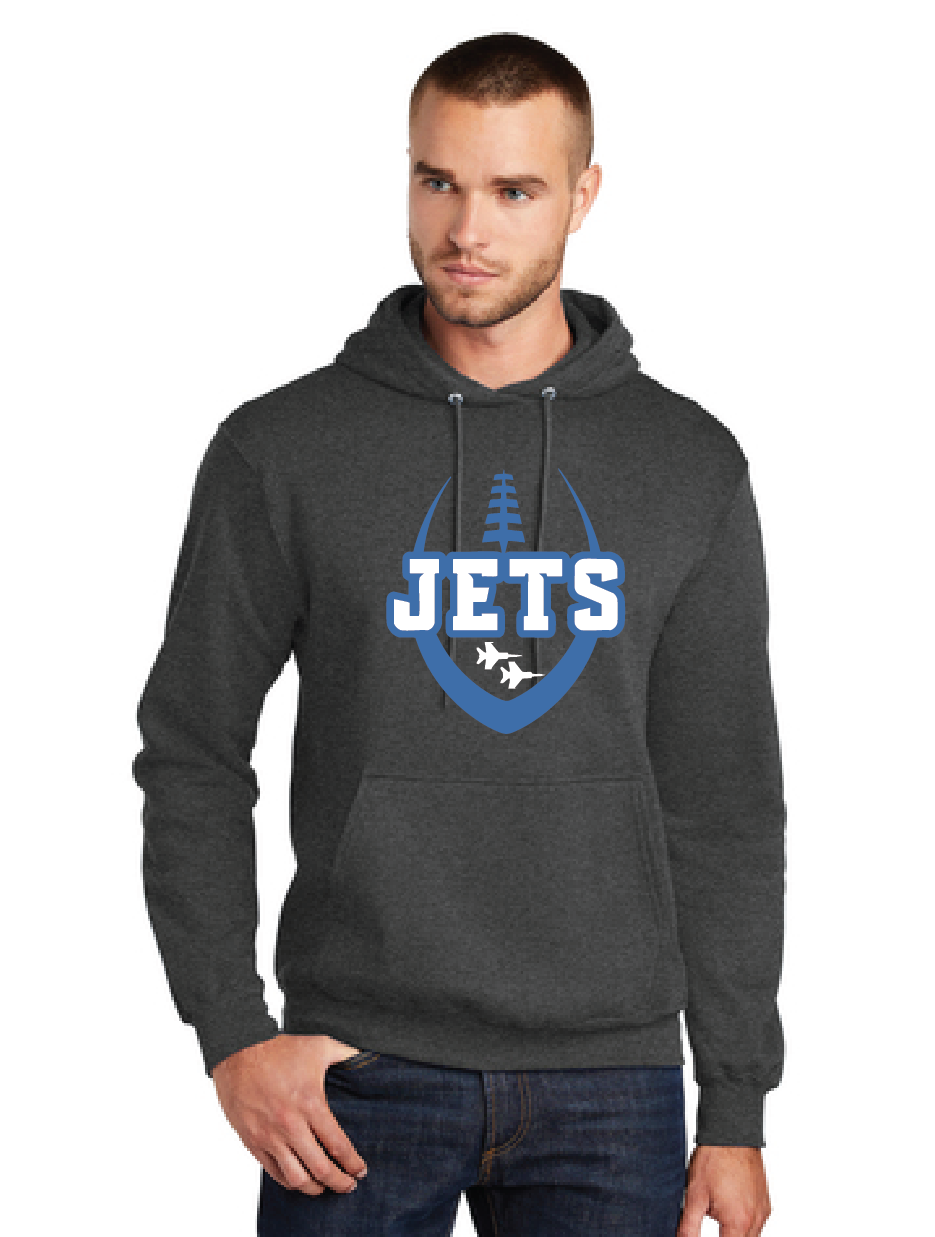 Fleece Pullover Hooded Sweatshirt / Dark Heather Charcoal / Corporate Landing Middle School Football