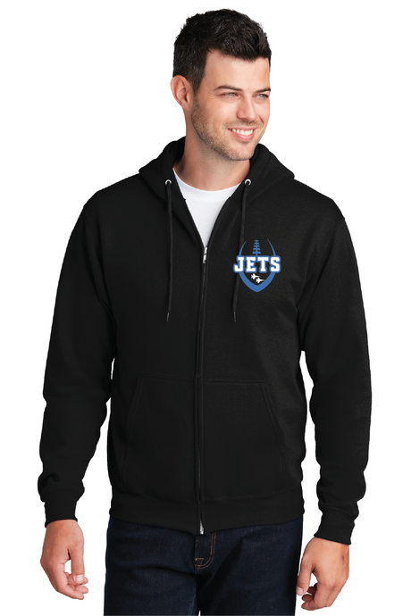 Fleece Full-Zip Hooded Sweatshirt / Black / Corporate Landing Middle School Football