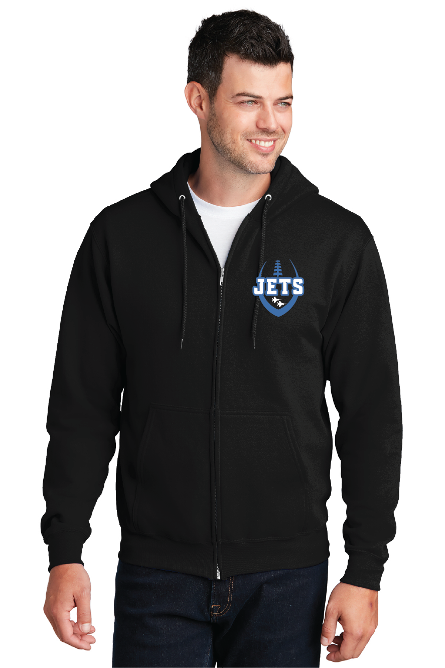 Fleece Full-Zip Hooded Sweatshirt / Black / Corporate Landing Middle School Football