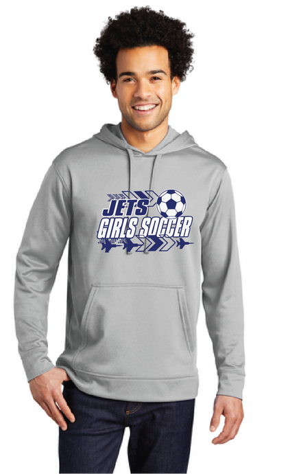 Performance Fleece Pullover Hooded Sweatshirt / Silver / Corporate Landing Middle School Girls Soccer