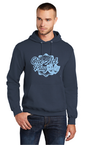 Fleece Pullover Hooded Sweatshirt / Navy / Corporate Landing Middle School One Act Play