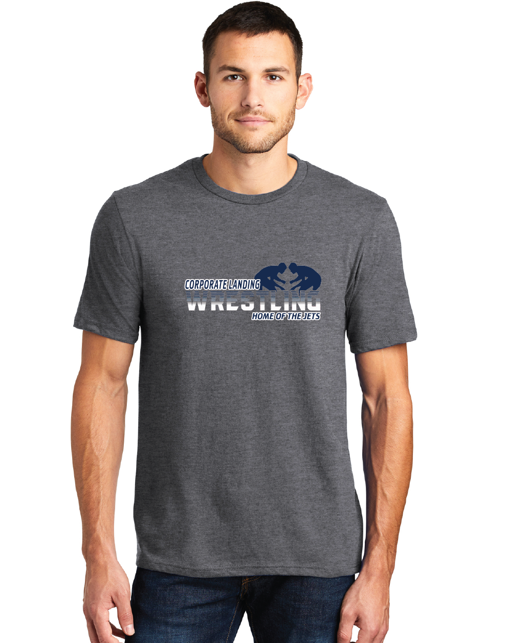 Softstyle Tee / Heathered Charcoal / Corporate Landing Middle School Wrestling