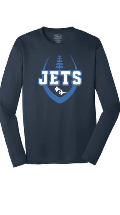 Long Sleeve Performance Tee / Navy / Corporate Landing Middle School Football