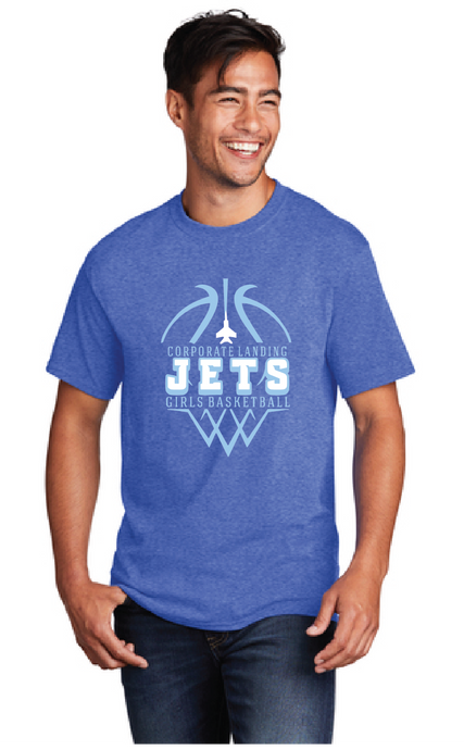 Core Cotton Tee / Heather Royal / Corporate Landing Middle School Girls Basketball